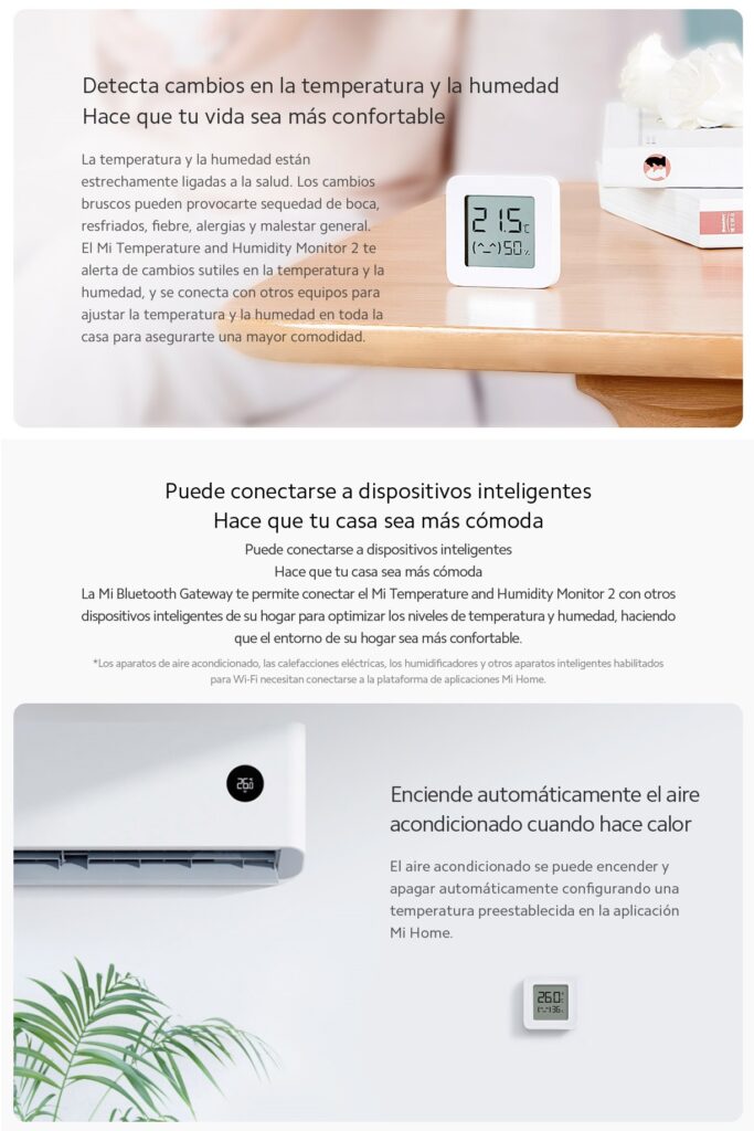 dispositivo xiaomi Mi Temperature Humidity Monitor caractericticas